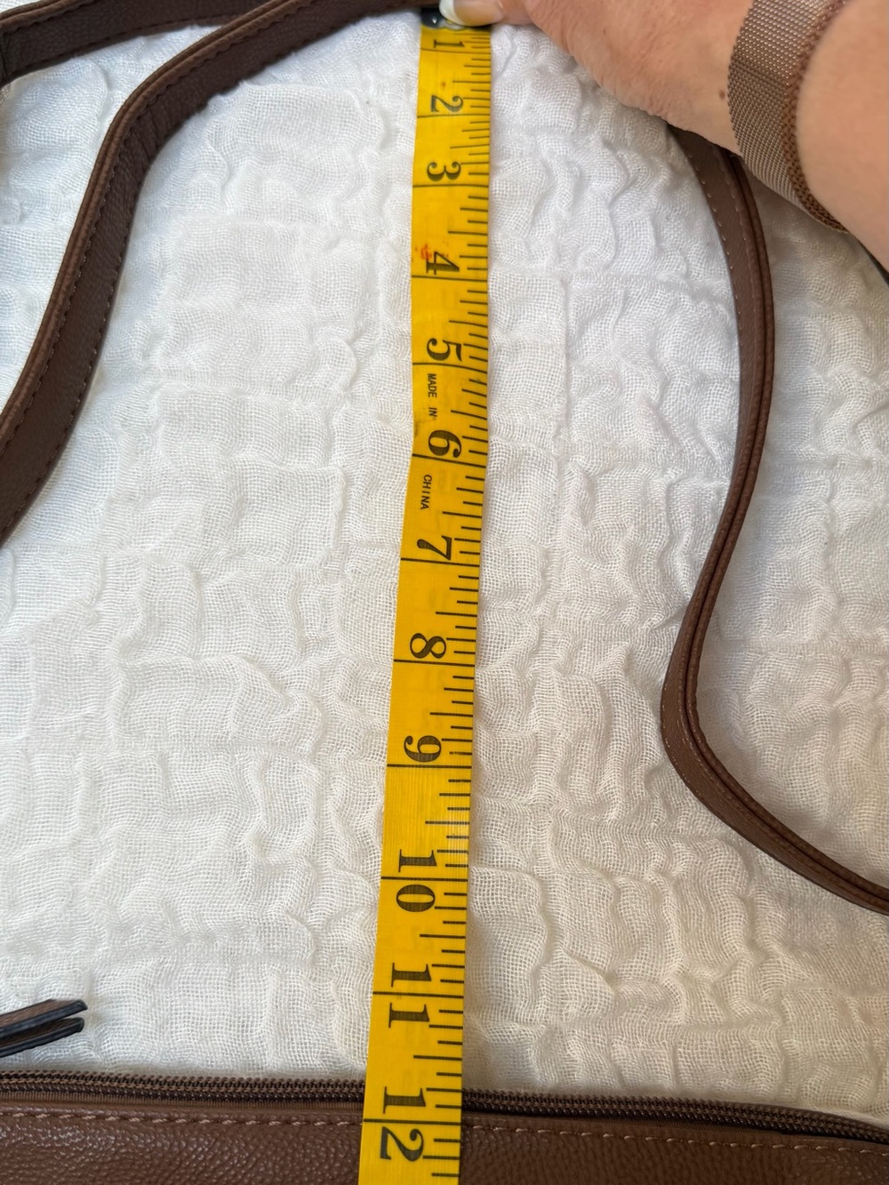Joy Susan Vegan Brown Leather Crossbody Purse - Picture 11 of 14
